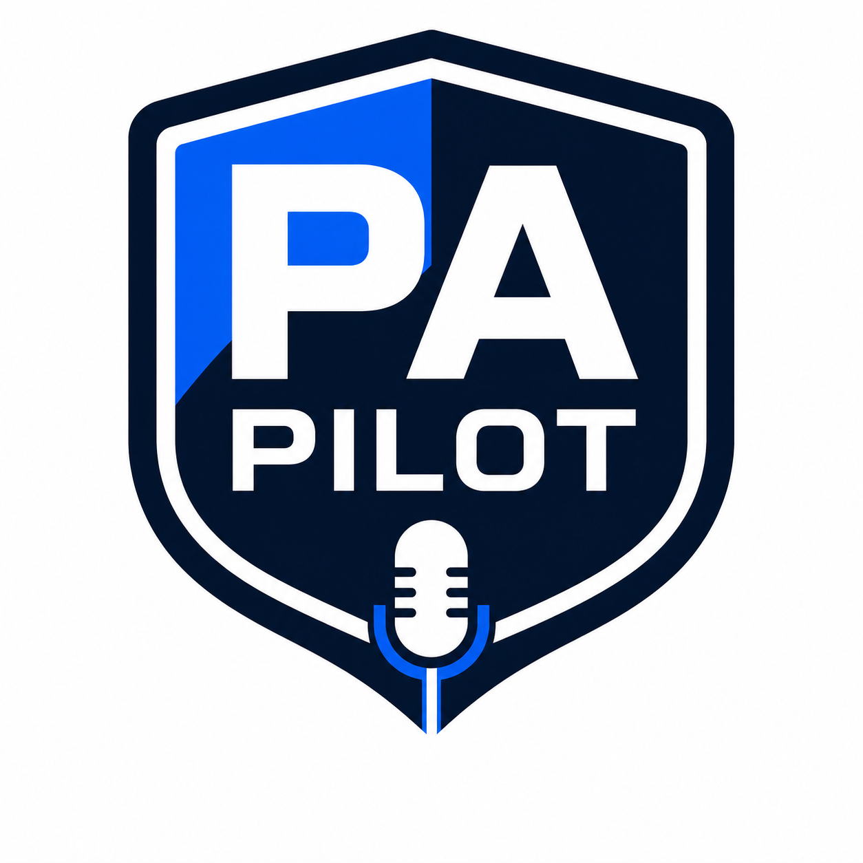 PA Pilot shield logo with microphone